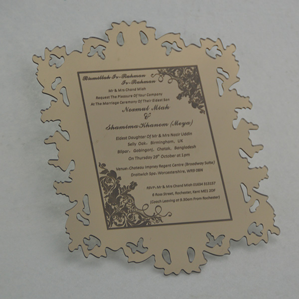 Acrylic invitation card